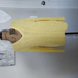 Polo Vneck Cable Knit Sweater Size L